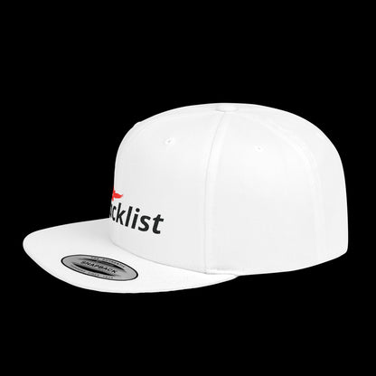 Blacklist Logo - White - Flat Bill Snapback