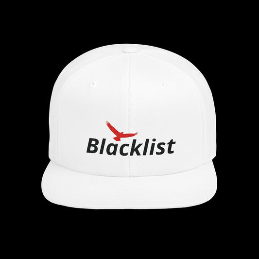 Blacklist Logo - White - Flat Bill Snapback